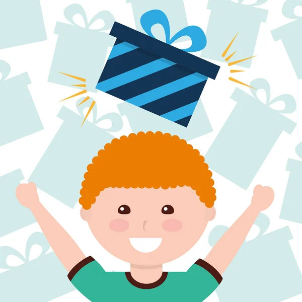 Kids gift box image — Stock Vector