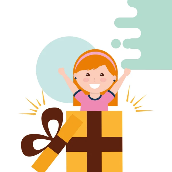 Kids gift box image — Stock Vector