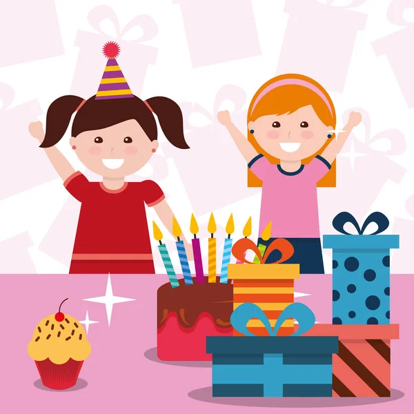 Děti všechno nejlepší k narozeninám — Stockový vektor