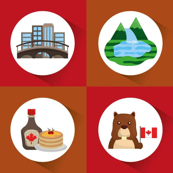 Канада країни символи — стоковий вектор