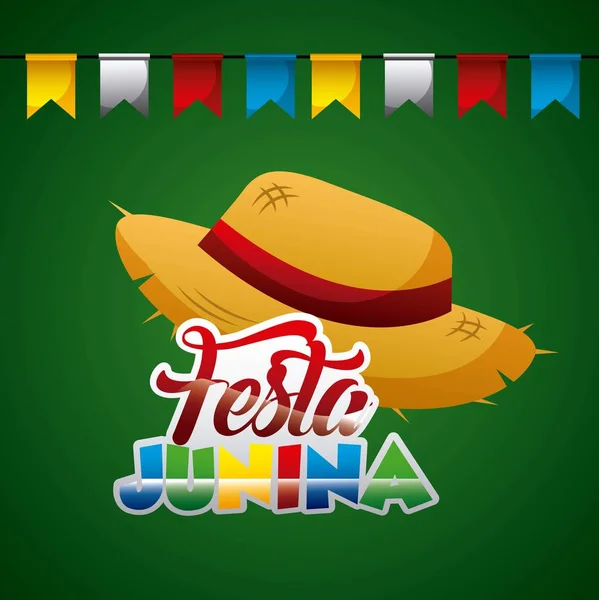 Festa junina feste estive — Vettoriale Stock