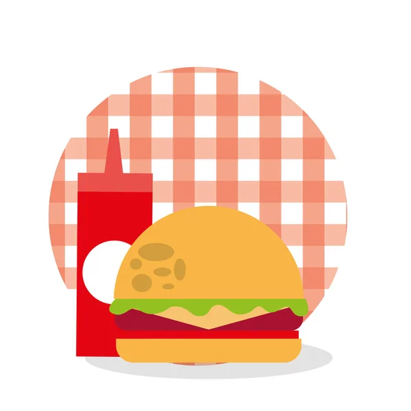 Picnic comida imagen — Vector de stock