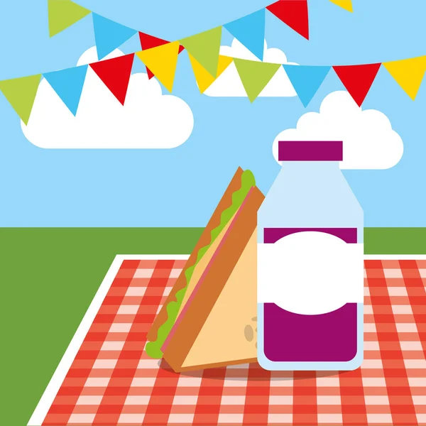 Picknick voedsel afbeelding — Stockvector