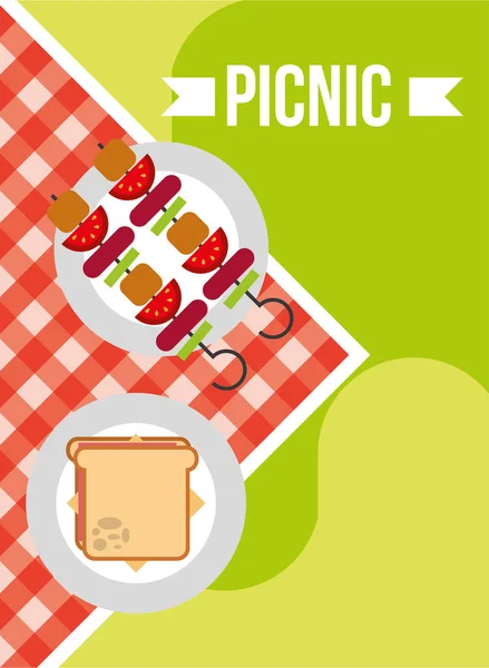 Зображення їжі пікнік — стоковий вектор