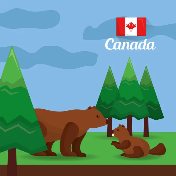 Canada paese simboli — Vettoriale Stock