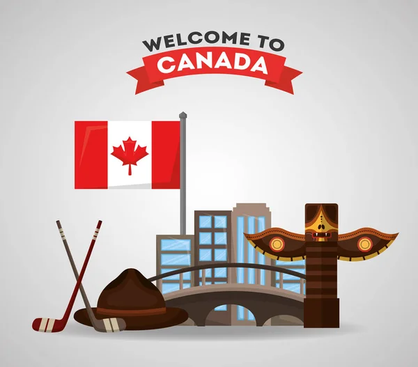 Canada país símbolos — Vector de stock