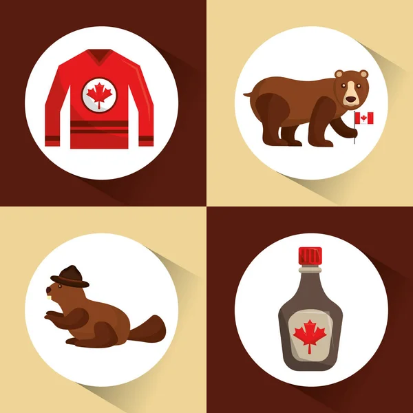 Канада країни символи — стоковий вектор
