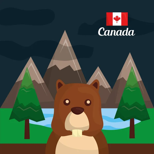 Canada paese simboli — Vettoriale Stock