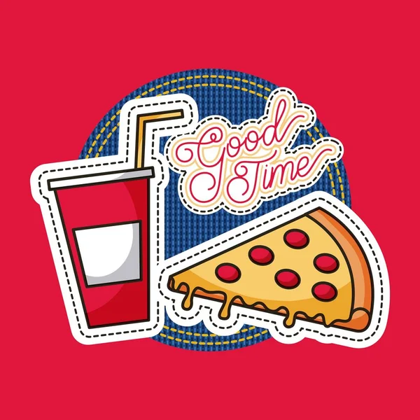 Patches fastfood — Stockvector