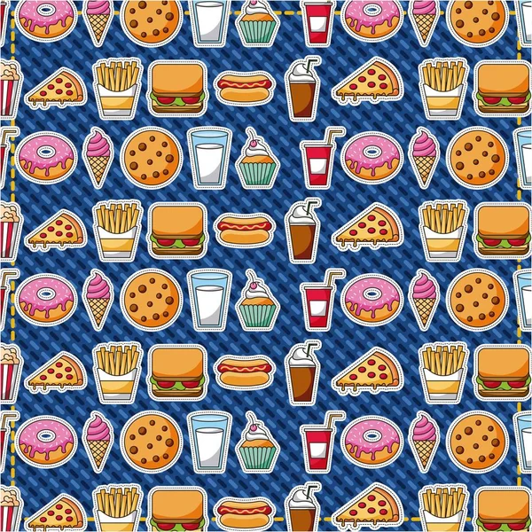 Patches fast food — Stock Vector