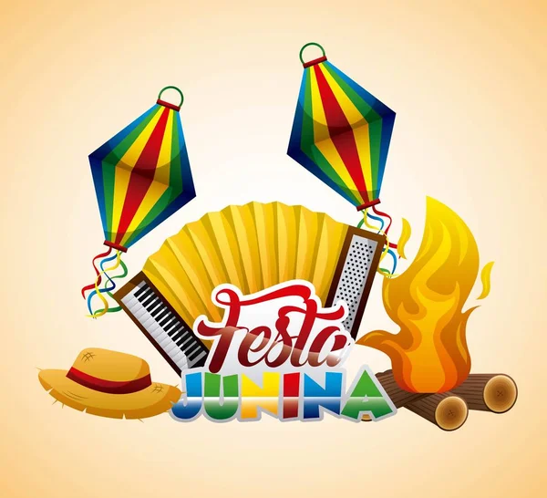 Festa junina festas de verão —  Vetores de Stock