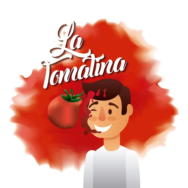 La tomatina Festiwal — Wektor stockowy