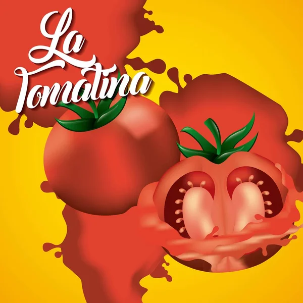 Festival de La Tomatina — Archivo Imágenes Vectoriales