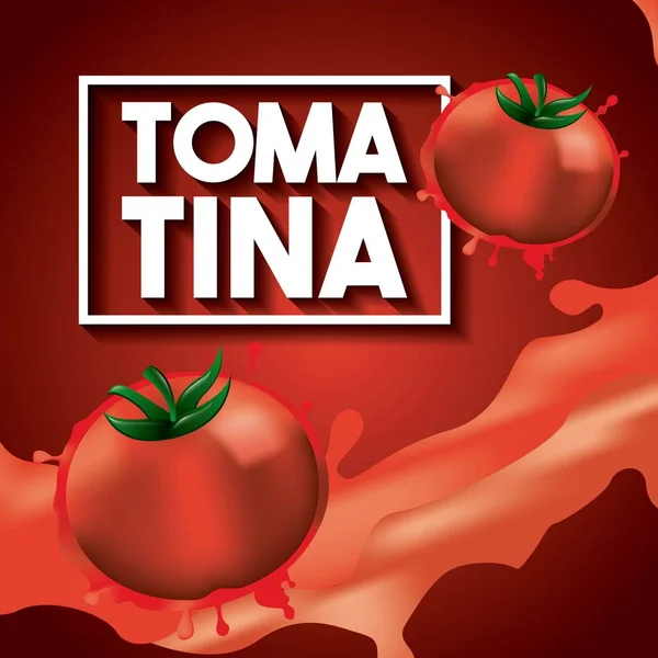 Το Φεστιβάλ tomatina — Διανυσματικό Αρχείο