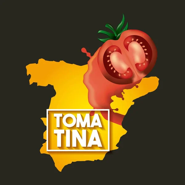 El festival de la tomatina — Vector de stock