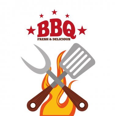 Barbekü kutlama kavramı simgeler