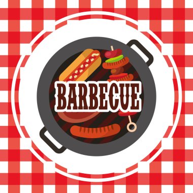 Barbekü kutlama kavramı simgeler