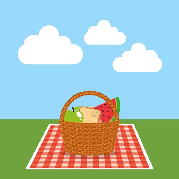 Piknik parti sahne simgesi — Stok Vektör
