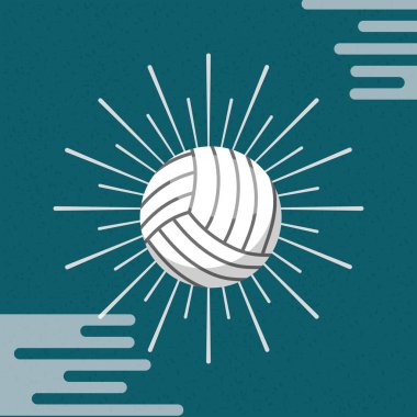 Top spor Voleybol sunburst renk arka plan