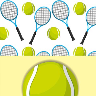 Tenis raket ve top spor yarışması desen