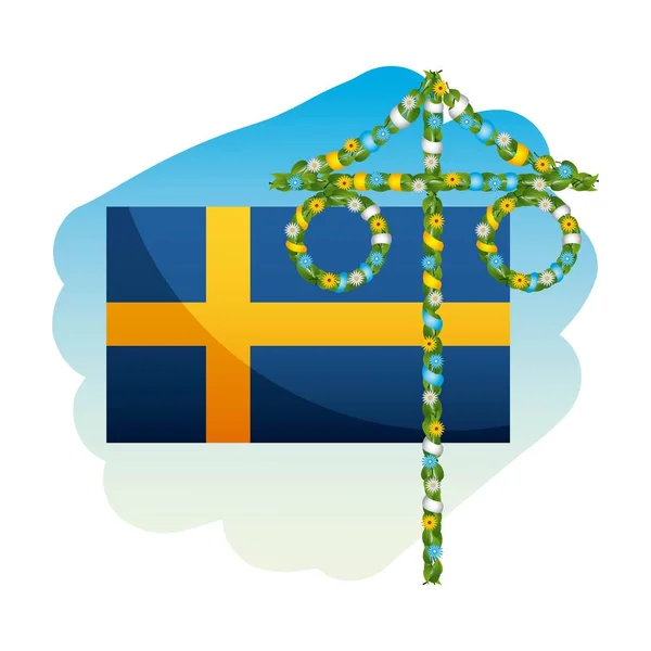 Švédské oslavy letního slunovratu — Stockový vektor