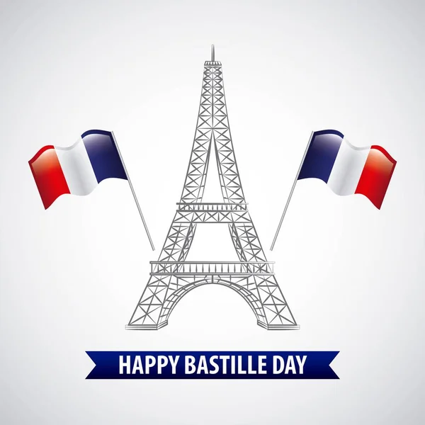 フランスのバスティーユの日お祝い — ストックベクタ
