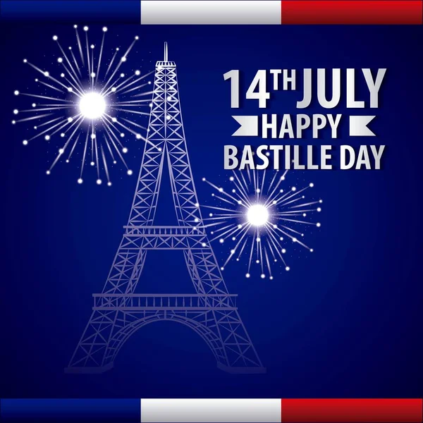 Día de la bastilla celebración francesa — Vector de stock