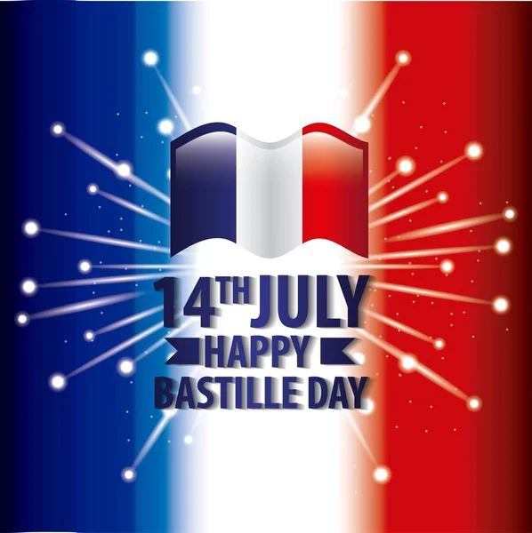 Jour de la bastille célébration française — Image vectorielle