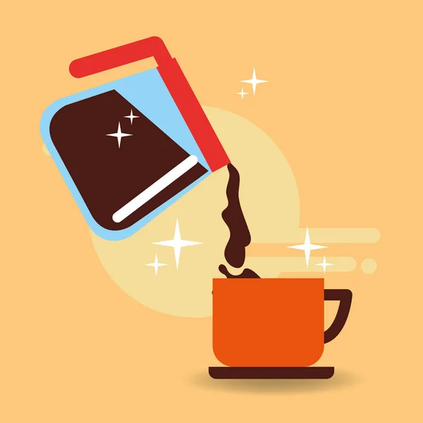 Imagen hora del café — Vector de stock