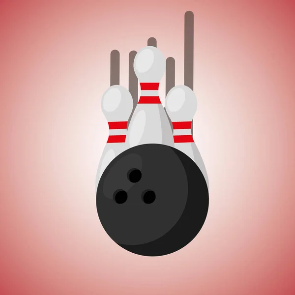 Bowling stift och bollen suddig färg bakgrunden — Stock vektor