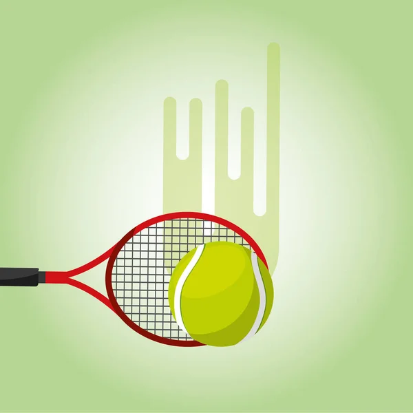 Tennisracket en bal wazig kleur achtergrond — Stockvector