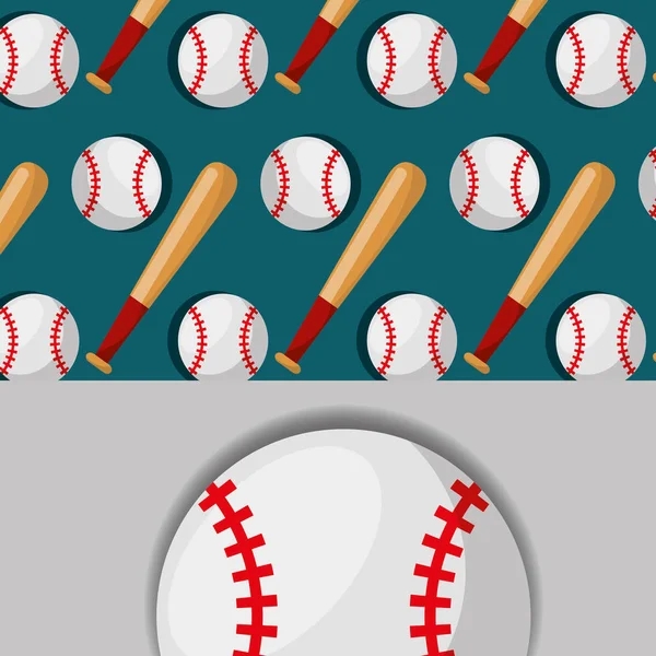 Bate de béisbol y pelota deporte patrón de competencia — Archivo Imágenes Vectoriales