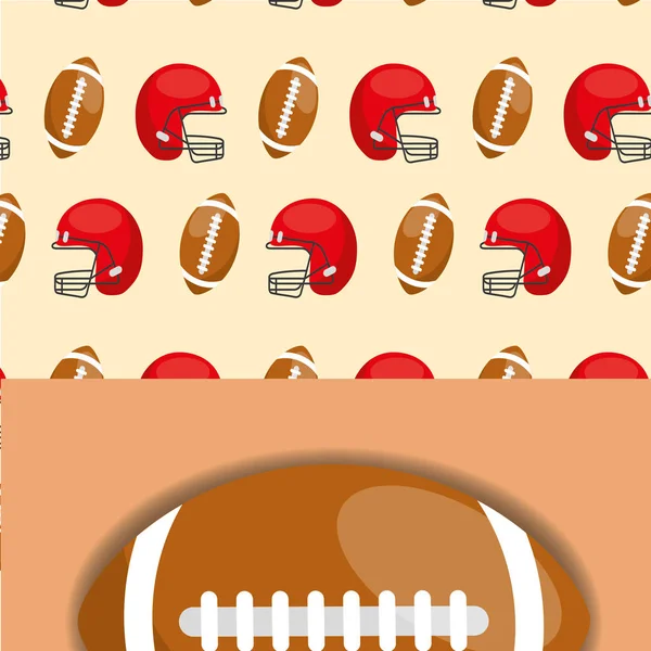 American football helmet ball sport competition pattern — Stock Vector