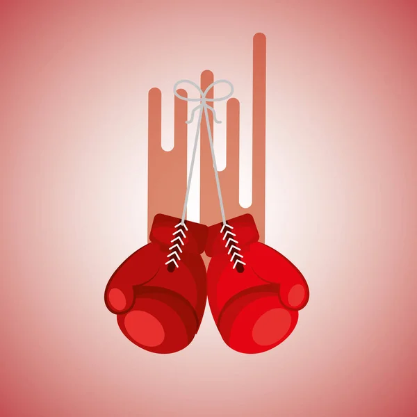 ボクシングのスポーツ手袋ぼやけて背景色 — ストックベクタ