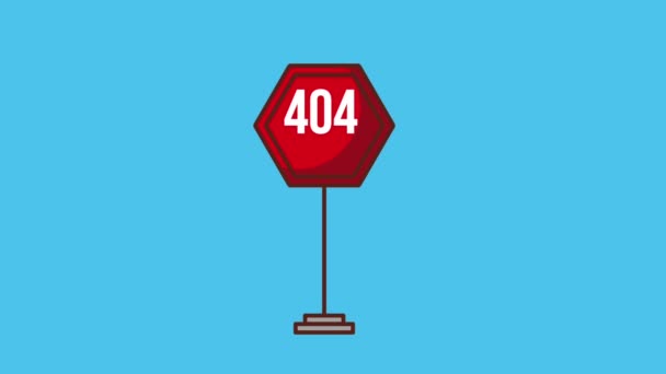 404-fel sida animation — Stockvideo