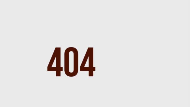 404 animazione pagina di errore — Video Stock