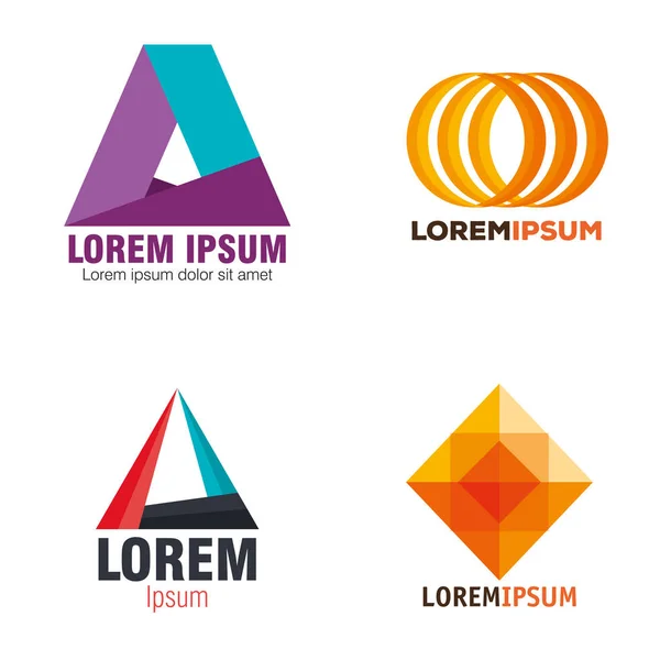 Geometric company set emblems — Stock Vector