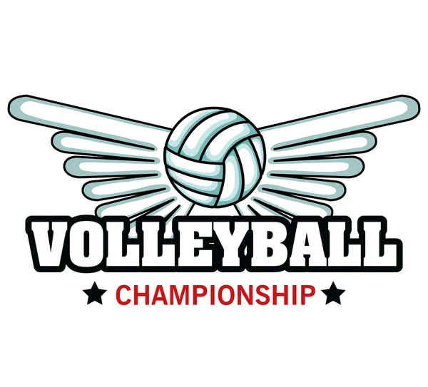 Volleyball sport ball emblem — Stock Vector