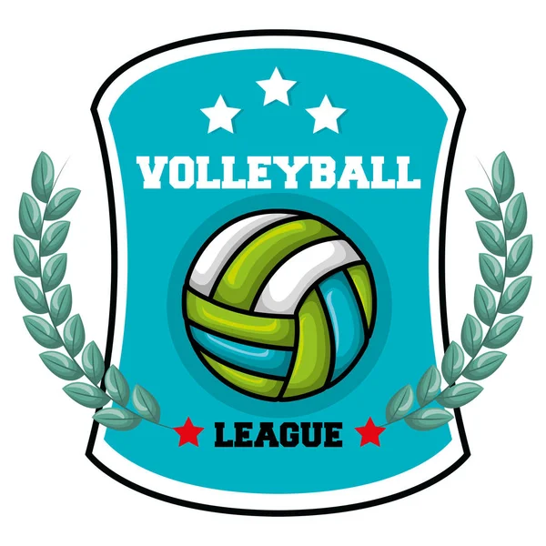 Volleybal sport bal embleem — Stockvector