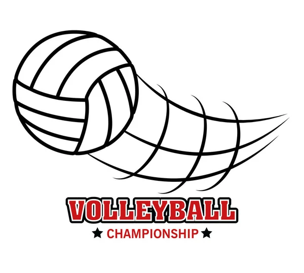 Volleyball sport ball emblem — Stock Vector
