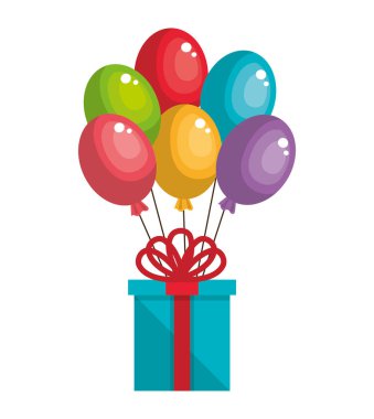 mutlu doğum günü kartı ile balonları Hava Partisi