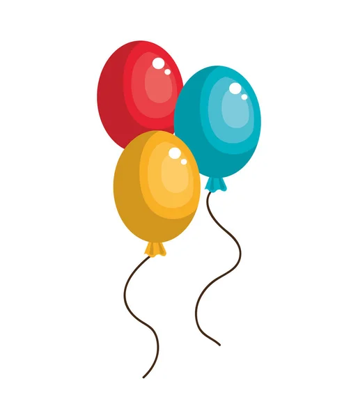 Joyeux anniversaire carte avec ballons air party — Image vectorielle