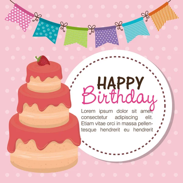 Cartão de celebração feliz aniversário — Vetor de Stock