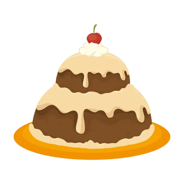 Νόστιμο γλυκό κέικ γενεθλίων — Διανυσματικό Αρχείο