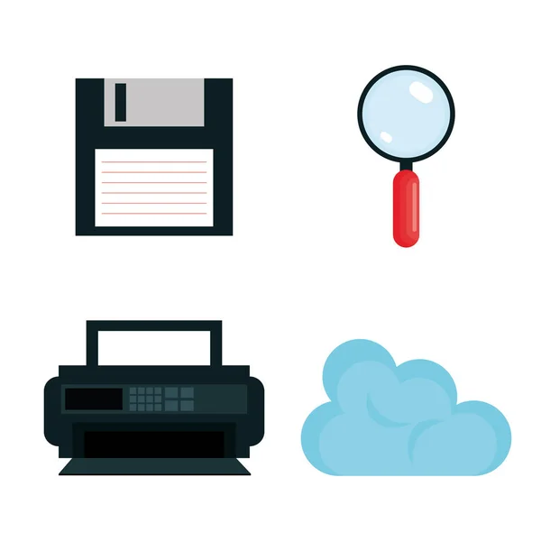 Infographic technology flat icons — Stock Vector