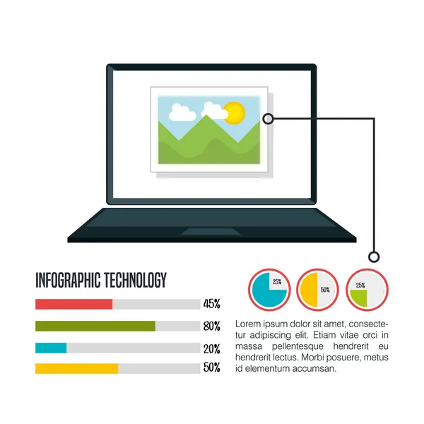 Tecnologia infográfica ícones planos —  Vetores de Stock