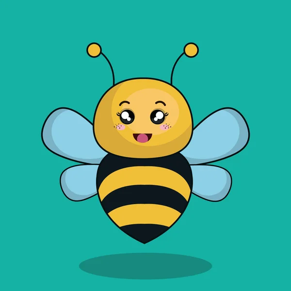 Cute bee stuffed icon — Stock Vector