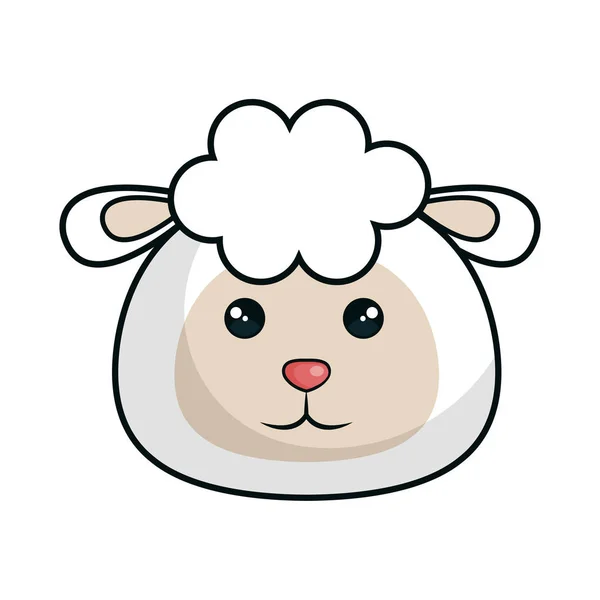 Mignonne icône en peluche moutons — Image vectorielle