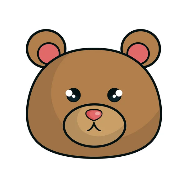 Mignonne icône en peluche ours — Image vectorielle