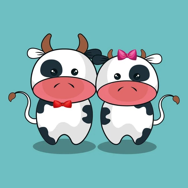 Lindo vaca relleno icono — Vector de stock